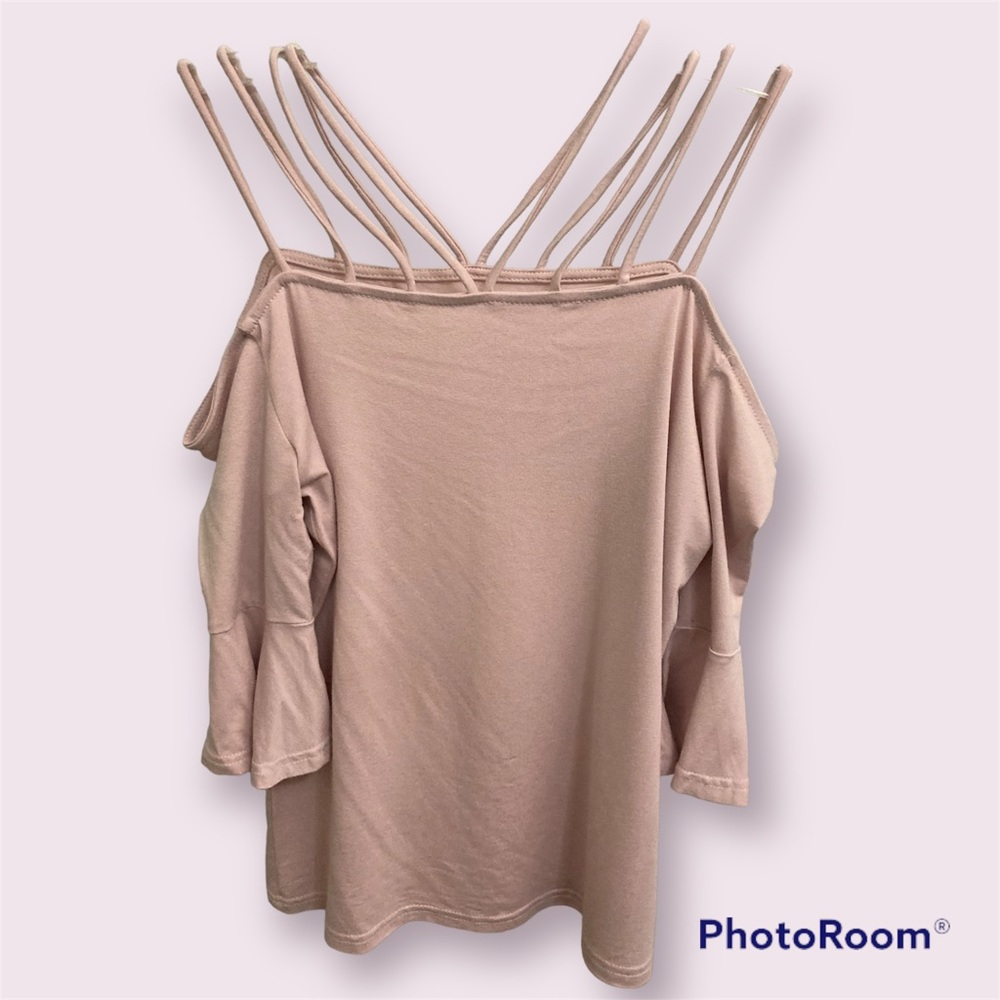 Light pink strappy off the shoulder top
